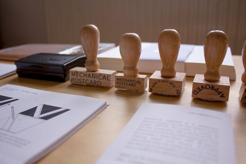 Mechanical Postcard — rubber stamps and packaging, MP.V.01