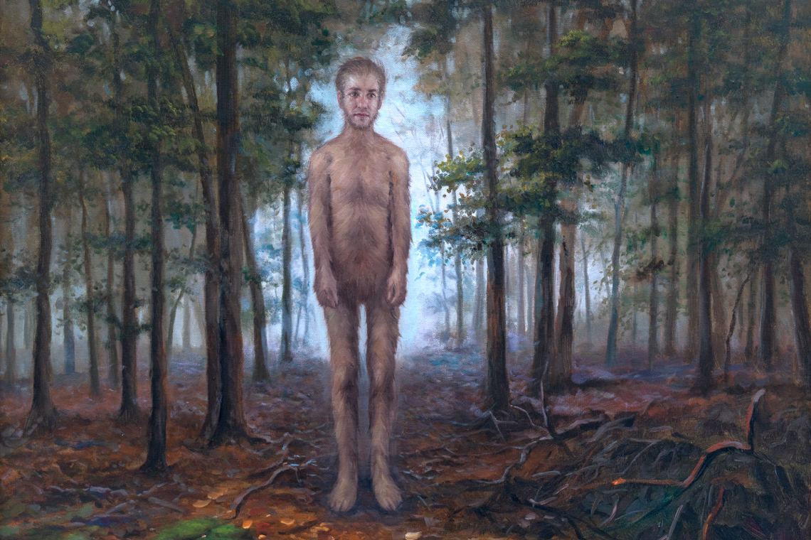 Wolf Man In Forest: installation view